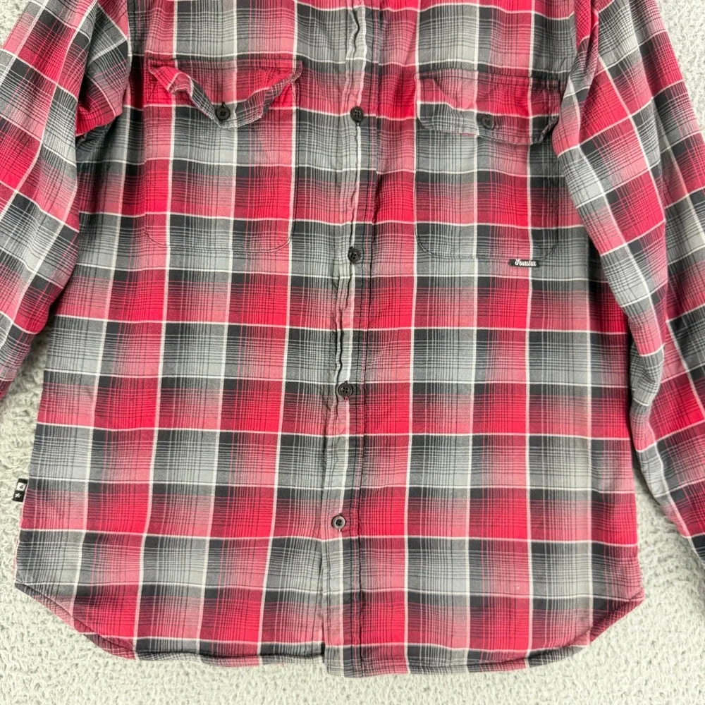 Fourstar Mens Large Red Plaid Thermal Lined‎ Flannel Shirt Skate Streetwear